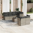 Afuera Living Contemporary 8 Piece Poly Rattan Sofa Set in Gray