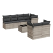 Afuera Living Contemporary 8 Piece Poly Rattan Sofa Set in Gray