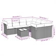 Afuera Living Contemporary 9 Piece Poly Rattan Sofa Set in Beige