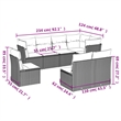 Afuera Living Contemporary 8 Piece Poly Rattan Sofa Set in Black/Cream