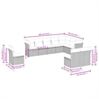 Afuera Living Contemporary Synthetic Poly Rattan 10 Piece Large Sofa Set in Gray