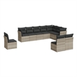 Afuera Living Contemporary Synthetic Poly Rattan 10 Piece Large Sofa Set in Gray