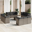 Afuera Living Contemporary Synthetic Poly Rattan 13 Piece  Sofa Set in Gray
