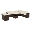 Afuera Living Contemporary Synthetic Poly Rattan Sofa Set in Brown