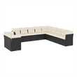 Afuera Living Contemporary Synthetic Poly Rattan Garden Sofa Set in Black