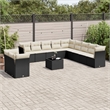 Afuera Living Synthetic Poly Rattan 12 Piece Large Sofa Set in Black