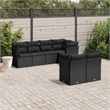 Afuera Living Contemporary 7 Piece Poly Rattan Large Sofa Set in Black