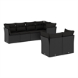 Afuera Living Contemporary 7 Piece Poly Rattan Large Sofa Set in Black