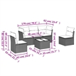 Afuera Living Contemporary 6 Piece Poly Rattan Sofa Set in Beige