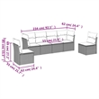 Afuera Living Contemporary 6 Piece Poly Rattan Sofa Set in Black