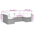 Afuera Living Contemporary Synthetic Poly Rattan Sofa Set in Black/Cream