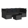 Afuera Living Contemporary Synthetic Poly Rattan 7 Piece  Sofa Set in Black