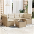 Afuera Living Synthetic Poly Rattan 7 Piece Medium Sofa Set in Beige