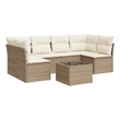 Afuera Living Synthetic Poly Rattan 7 Piece Medium Sofa Set in Beige