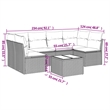 Afuera Living Contemporary 7 Piece Poly Rattan Sofa Set in Gray