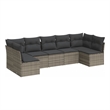 Afuera Living Contemporary 7 Piece Poly Rattan Sofa Set in Gray