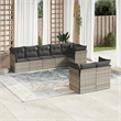 Afuera Living Contemporary 8 Piece Poly Rattan Sofa Set in Gray