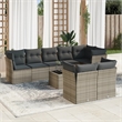 Afuera Living Contemporary 9 Piece Poly Rattan Sofa Set in Gray