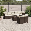 Afuera Living Contemporary Synthetic Poly Rattan 9 Piece Large Sofa Set in Brown