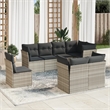 Afuera Living Contemporary 8 Piece Poly Rattan Sofa Set in Gray