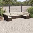 Afuera Living Contemporary Poly Rattan Sofa Set in Brown/Cream