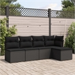 Afuera Living Contemporary Synthetic Poly Rattan  Small Sofa Set in Black