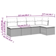Afuera Living Contemporary Poly Rattan Sofa Set in Black/Cream