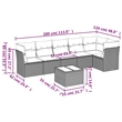 Afuera Living 7 Piece Poly Rattan Sofa Set in Light Gray/Dark Gray