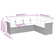 Afuera Living Contemporary 6 Piece Poly Rattan Sofa Set in Black