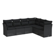 Afuera Living Contemporary 6 Piece Poly Rattan Sofa Set in Black