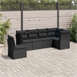 Afuera Living Contemporary 6 Piece Poly Rattan Sofa Set in Black
