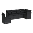 Afuera Living Contemporary 6 Piece Poly Rattan Sofa Set in Black
