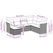 Afuera Living Contemporary 7 Piece Poly Rattan Medium Sofa Set in Gray