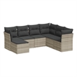 Afuera Living Contemporary 7 Piece Poly Rattan Medium Sofa Set in Gray