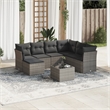 Afuera Living Contemporary Synthetic Poly Rattan 8 Piece Sofa Set in Gray