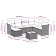 Afuera Living Contemporary Synthetic Poly Rattan 8 Piece Sofa Set in Gray