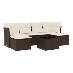 Afuera Living Contemporary 7 Piece Steel Small Sofa Set in Brown