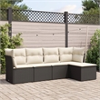 Afuera Living Contemporary 5 Piece Poly Rattan Sofa Set in Black