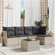 Afuera Living Contemporary Synthetic Poly Rattan 6 Piece  Sofa Set in Gray