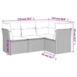 Afuera Living Contemporary 4 Piece Poly Rattan Sofa Set in Black