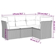 Afuera Living Contemporary Synthetic Poly Rattan 4 Piece Sofa Set in Gray/Beige