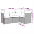Afuera Living Contemporary 4 Piece Poly Rattan Medium Sofa Set in Gray
