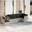 Afuera Living Contemporary Synthetic Poly Rattan  Sofa Set in Gray