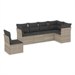 Afuera Living Contemporary Synthetic Poly Rattan  Sofa Set in Gray