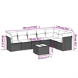 Afuera Living Contemporary 8 Piece Poly Rattan Sofa Set in Black/Cream