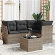 Afuera Living Contemporary Synthetic Poly Rattan 5 Piece Sofa Set in Gray