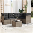 Afuera Living Contemporary Synthetic Poly Rattan  Small Sofa Set in Gray
