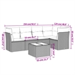 Afuera Living 6 Piece Poly Rattan Sofa Set with Removable Covers in Gray