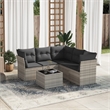 Afuera Living 6 Piece Poly Rattan Sofa Set in Light Gray/Dark Gray