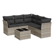 Afuera Living 6 Piece Poly Rattan Sofa Set in Light Gray/Dark Gray